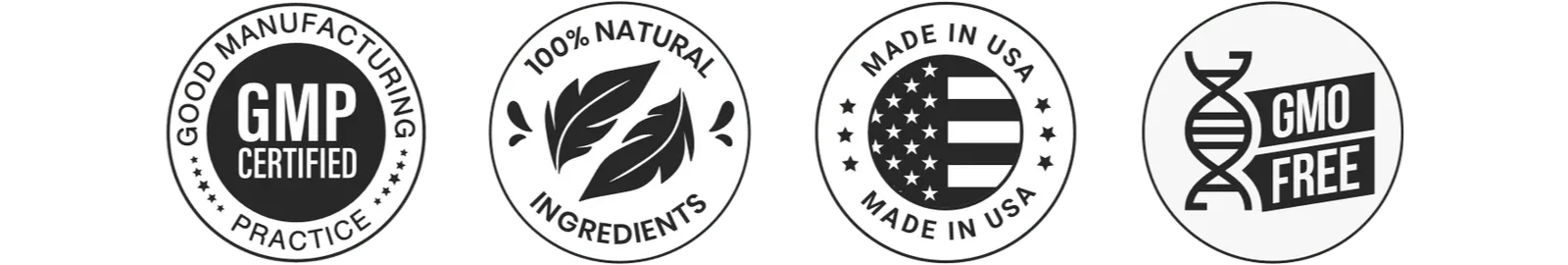 GMP Certified, 100% Natural, Made in USA, GMO Free